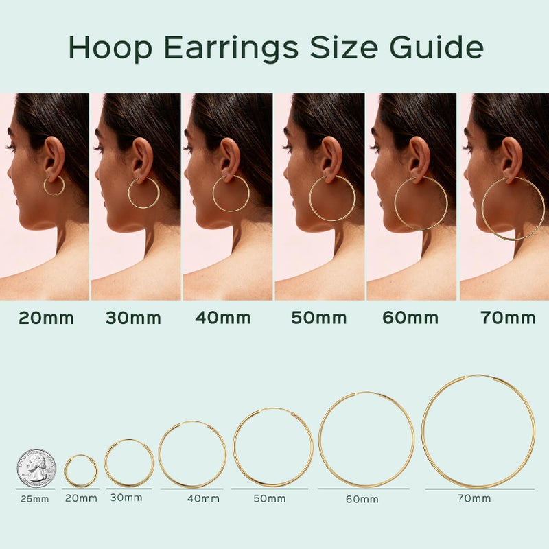 ChicSilver Large Gold Plated Silver Hoop Earrings for Women 14k Gold Hoop Earrings for Women Hypoallergenic Big Endless Hoops Earring 70MM - Image 4